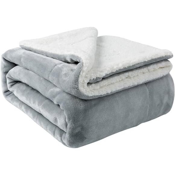 Sherpa Blanket Twin Thick Warm Blanket for Winter Bed Super Soft Fuzzy - Picture 7 of 7
